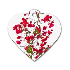 Red Petals Dog Tag Heart (two Sided)