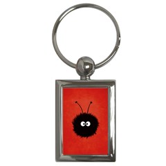 Red Cute Dazzled Bug Key Chain (rectangle)