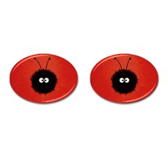 Red Cute Dazzled Bug Cufflinks (oval)