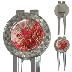 Decorative Flowers Collage Golf Pitchfork & Ball Marker