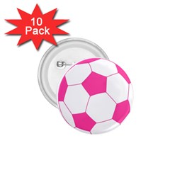 Soccer Ball Pink 1 75  Button (10 Pack)