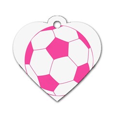 Soccer Ball Pink Dog Tag Heart (two Sided)