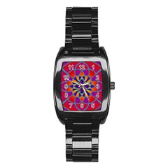 Mandala Stainless Steel Barrel Watch