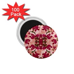 Retro Vintage Floral Motif 1 75  Button Magnet (100 Pack) by dflcprints