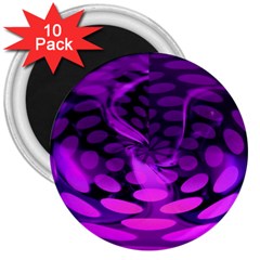 Abstract In Purple 3  Button Magnet (10 Pack)