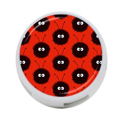 Red Cute Dazzled Bug Pattern 4-port Usb Hub (two Sides)