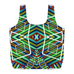 Colorful Geometric Abstract Pattern Reusable Bag (l) by dflcprints