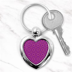 Purple Moroccan Pattern Key Chain (heart)