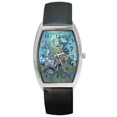 Led Zeppelin Iii Art Tonneau Leather Watch by SaraThePixelPixie