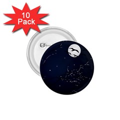 Night Birds And Full Moon 1 75  Button (10 Pack)