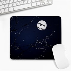 Night Birds And Full Moon Large Mouse Pad (rectangle)