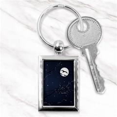 Night Birds And Full Moon Key Chain (rectangle)