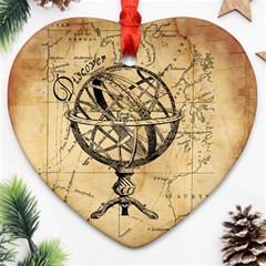 Discover The World Heart Ornament (two Sides)