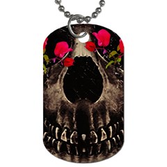 Death And Flowers Dog Tag (one Sided) by dflcprints