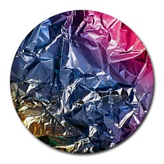 Texture   Rainbow Foil By Dori Stock 8  Mouse Pad (round) by TheWowFactor