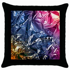 Texture   Rainbow Foil By Dori Stock Black Throw Pillow Case