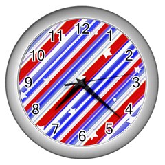 American Motif Wall Clock (silver) by dflcprints