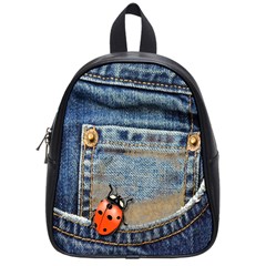 Blue Jean Lady Bug School Bag (small)