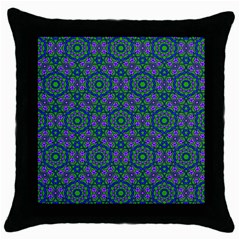 Retro Flower Pattern  Black Throw Pillow Case