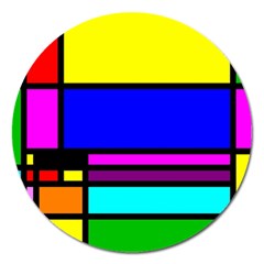 Mondrian Magnet 5  (round)