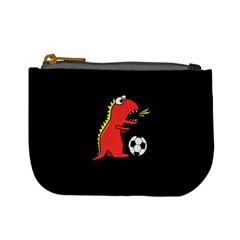 Black Cartoon Dinosaur Soccer Coin Change Purse