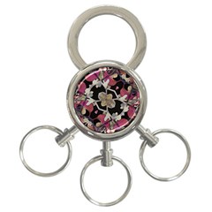 Floral Arabesque Decorative Artwork 3-ring Key Chain by dflcprints