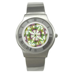 Neo Noveau Style Background Pattern Stainless Steel Watch (slim) by dflcprints