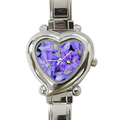 Purple Wildflowers For Fms Heart Italian Charm Watch 