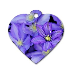 Purple Wildflowers For Fms Dog Tag Heart (two Sided) by FunWithFibro