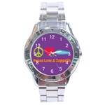 Peace Love & Zeppelin Stainless Steel Watch Front