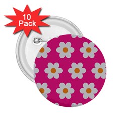 Daisies 2 25  Button (10 Pack)