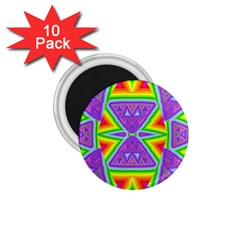 Trippy Rainbow Triangles 1 75  Button Magnet (10 Pack)