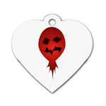 Evil Face Vector Illustration Dog Tag Heart (One Sided)  Front