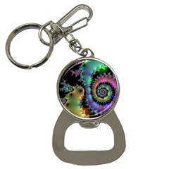 Satin Rainbow, Spiral Curves Through The Cosmos Bottle Opener Key Chain