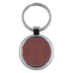 Trippy Tartan Key Chain (round) by SaraThePixelPixie