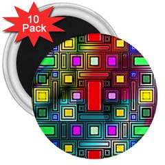 Abstract Modern 3  Button Magnet (10 Pack)