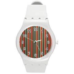 Festive Stripe Plastic Sport Watch (medium) by Colorfulart23