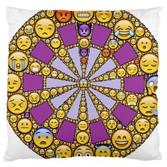 Circle Of Emotions Large Cushion Case (two Sided)  by FunWithFibro