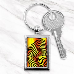 Colored Zebra Key Chain (rectangle) by Colorfulart23