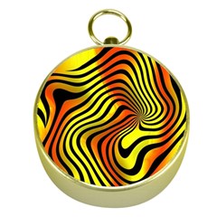 Colored Zebra Gold Compass by Colorfulart23