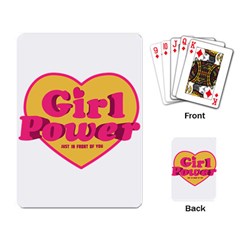 Girl Power Heart Shaped Typographic Design Quote Playing Cards Single Design by dflcprints