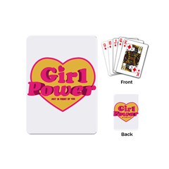 Girl Power Heart Shaped Typographic Design Quote Playing Cards (mini) by dflcprints