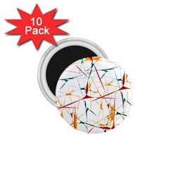 Colorful Splatter Abstract Shapes 1 75  Button Magnet (10 Pack)