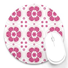 Sweety Pink Floral Pattern 8  Mouse Pad (round) by dflcprints