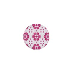 Sweety Pink Floral Pattern 1  Mini Button Magnet