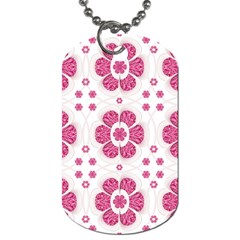 Sweety Pink Floral Pattern Dog Tag (two-sided)  by dflcprints