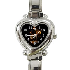 Skull Burning Digital Collage Illustration Heart Italian Charm Watch  by dflcprints