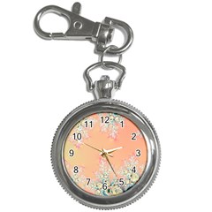 Peach Spring Frost On Flowers Fractal Key Chain Watch by Artist4God