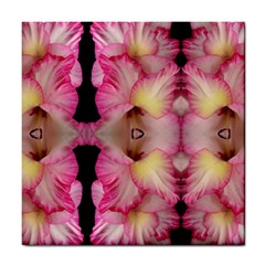 Pink Gladiolus Flowers Ceramic Tile