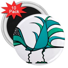 Fantasy Bird 3  Button Magnet (10 Pack)